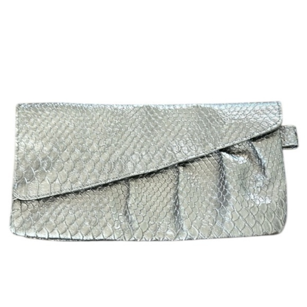 Silver snakeskin bag